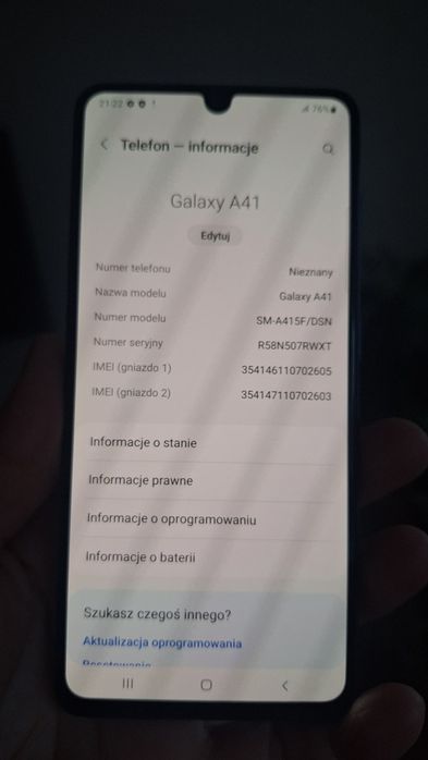 Samsung galaxy A41 64GB jedyny taki :)