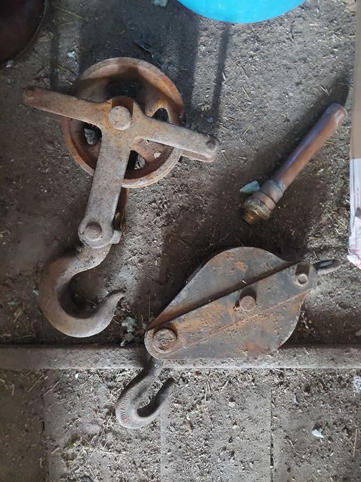 Stary hak bloczek stalowy Haki na line Wciagarka łańcuchowa