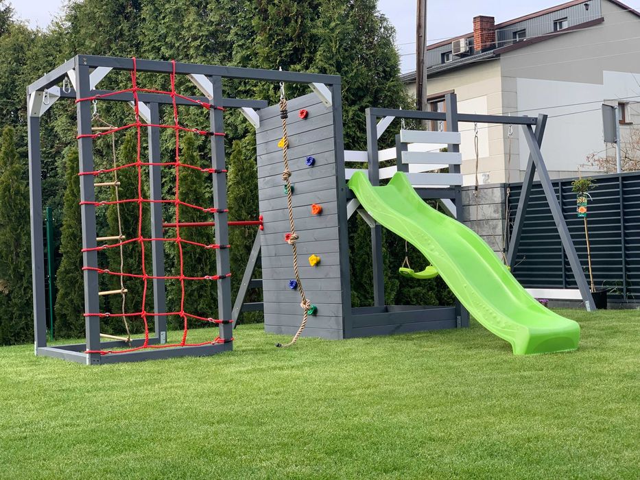 PROMOCJA - Plac zabaw - Nela - Drewniany - Domek - Zjeżdżalnia