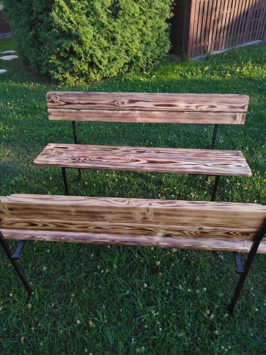 Ławka ogrodowa opalana