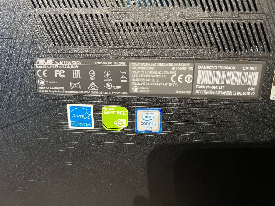 ASUS Gamingowy Laptop GTX 1060 16GB RAM 1TB