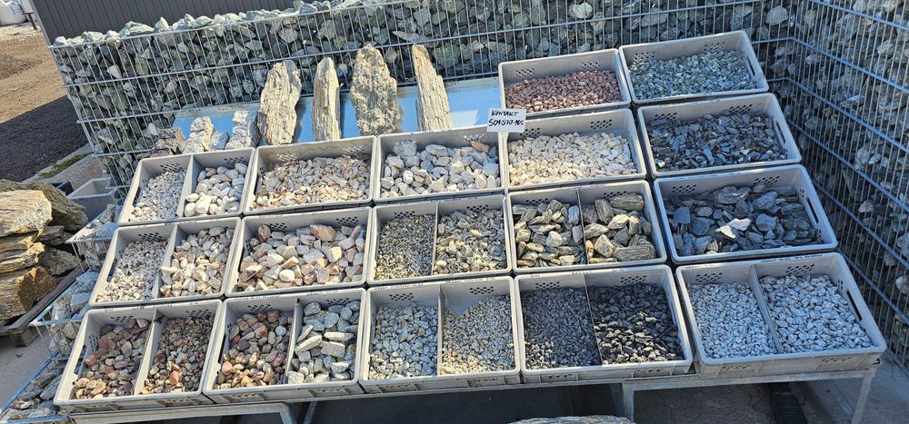 Kamienie ozdobne w BUDZYNIU Grys, Kostka granitowa, Otoczaki,TRANSPORT