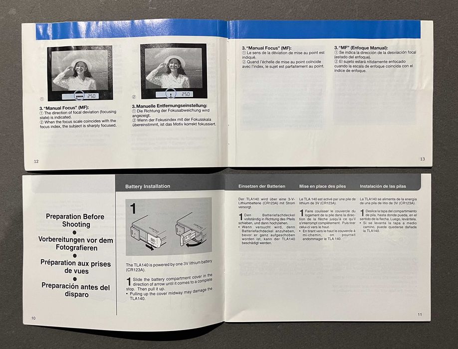 Manual Contax G1 e Contax TLA140