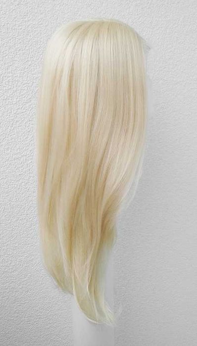 Lace Front długa blond peruka z przedziałkiem prosta cosplay wig