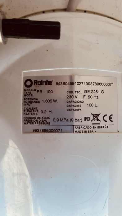 Termo-acumulador 100L- aquecimento de água