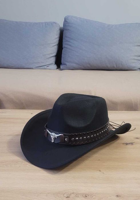 Kapelusz kowbojski czarny klasyczny wild west country western nowy