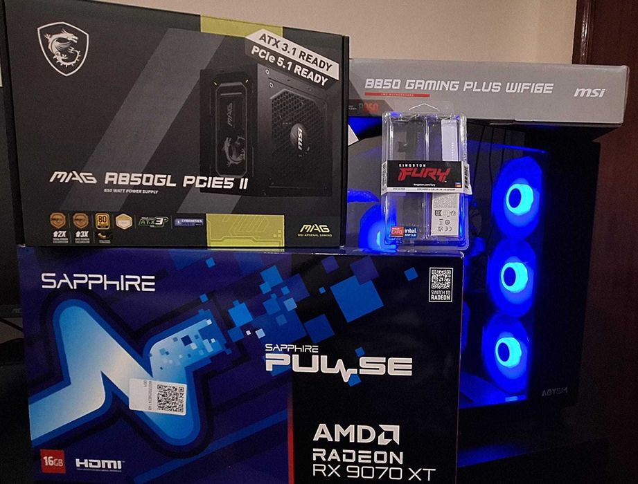 PC Gaming High-End Ryzen 7 7800X3D + RX 9070 XT 16GB + 32 gb (2x16gb) 6000MHZ cl 30 + 2TB SSD | Semi-Nova | Porto