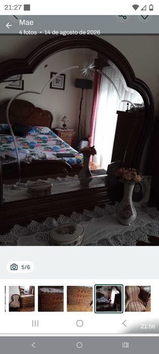 cama+ cómoda com espelho+cadeirão.  Sem colchão