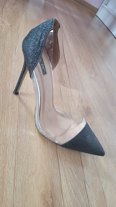 Szpilki transparentne brokat Vices 37