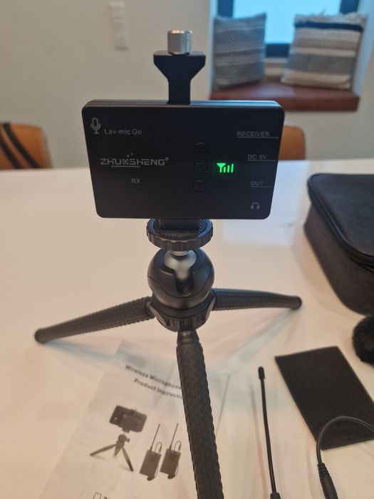 Microfone sem fios lapela para produções de vídeo