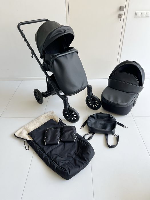 Wózek Anex e-type czarny 2w1 + ocieplany pokrowiec i rękawice gratis