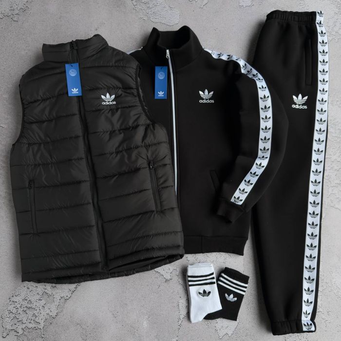 Чоловічий зимовий спортивний костюм адідас Adidas [3в1] [S-XXL] + шкарпетки в подарунок!