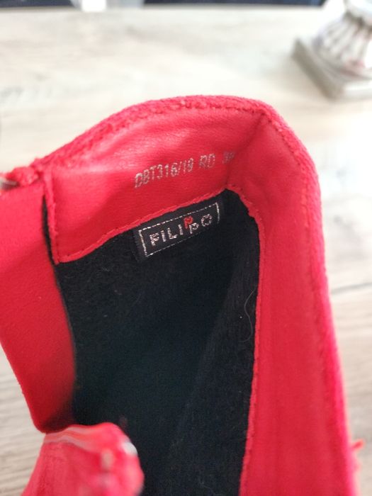 Botki czerwone rozmiar 38