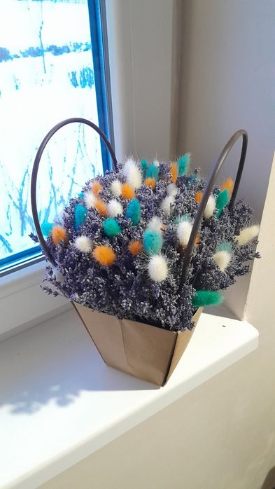 Букети з сухоцвітів,лаванда.