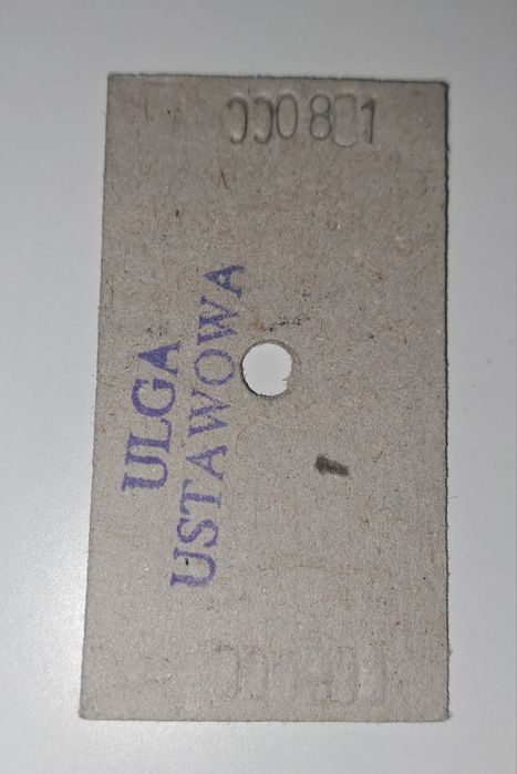 Bilet kolejowy kartonikowy PKP Boguszewo - Grudziądz / Konojady