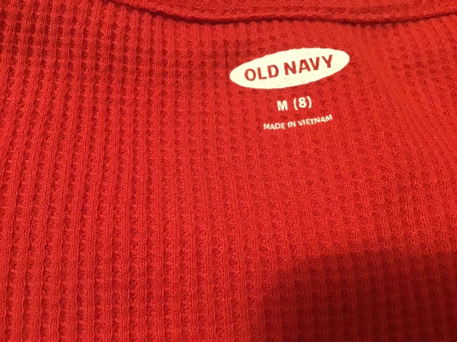 Bluzka czerwona z Mikołajem  OLD NAVY USA-M-8 lat,128 cm