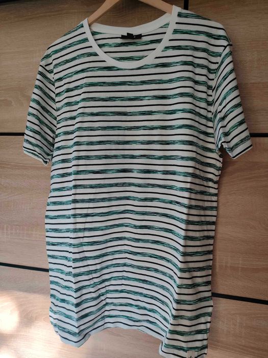 Koszulka męska, T-shirt w paski rozmiar L
