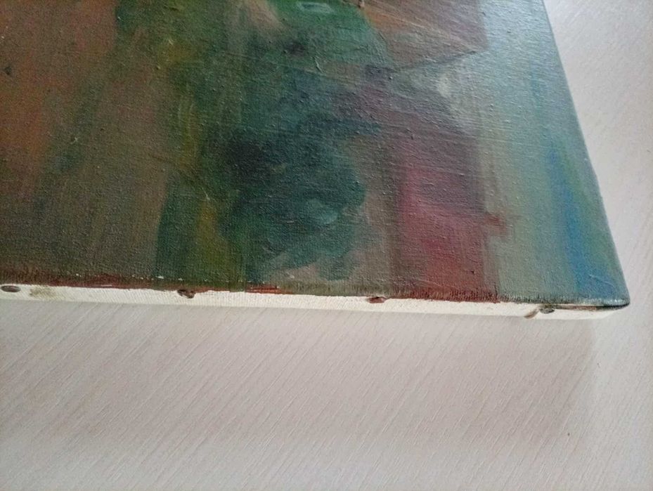 Płótno bawełnianie przedstawiające dom na wsi