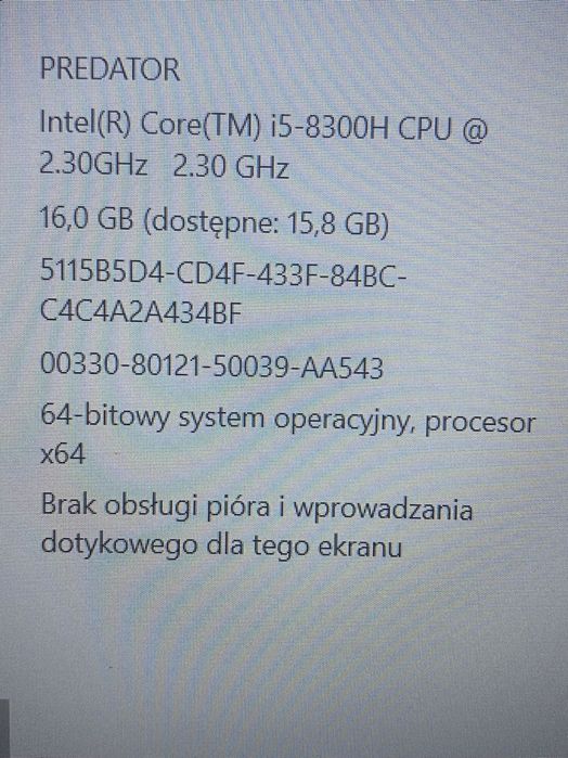 Laptop Acer Predator Helios 300