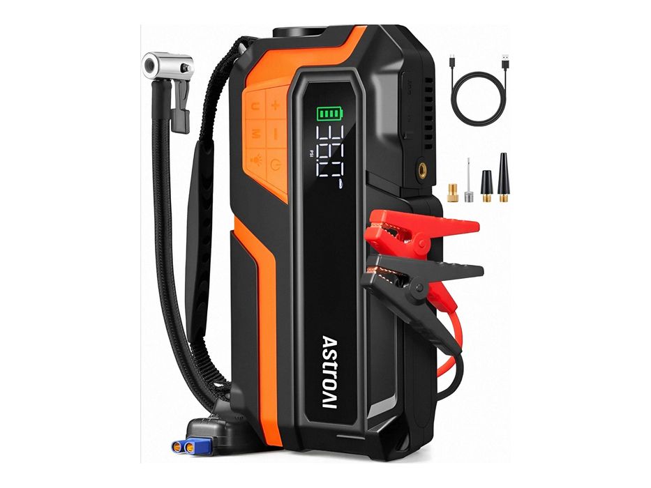 POWERBANK BOOSTER jump starter ze sprężarką powietrza latarka 6000A