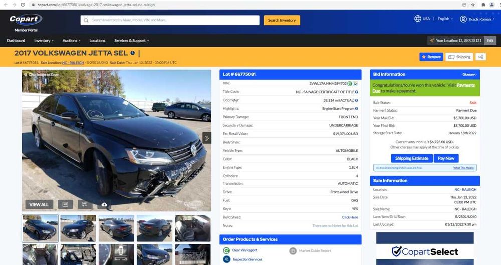 VW Jetta 2017 1.8 SEL Edition