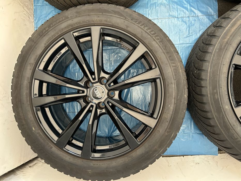 04 koła Audi r 20” 5x112 Bridgestone 255/50/20 Czarne B Ładne