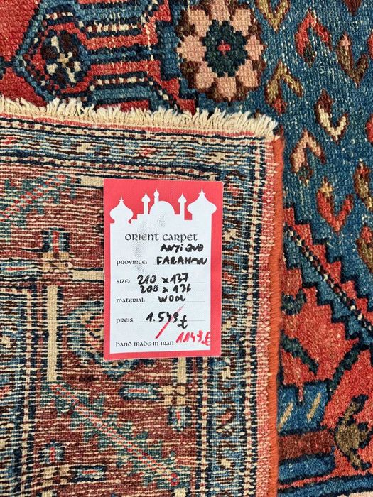 100 letni antyk r.tkany dywan perski Iran FARAHAN 210x137 galeria7 tyś