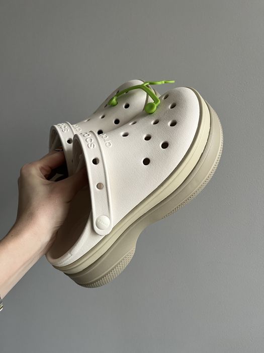 Crocs Stacked chalk крокси жіночі бежеві