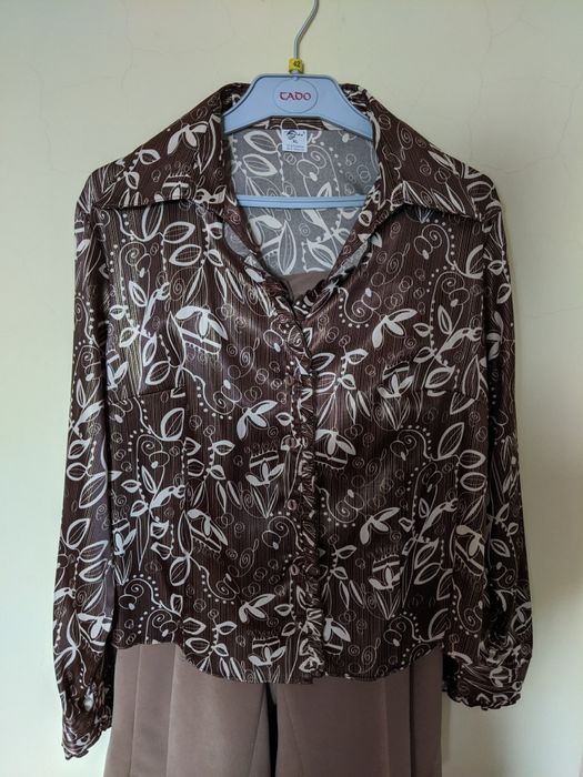 Komplet żakiet spodnie spódnica bluzka 42