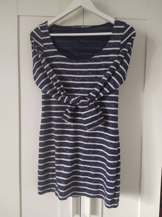 Tunika/ bluzka w paski, koronkowy wzór r. S/M Stradivarius