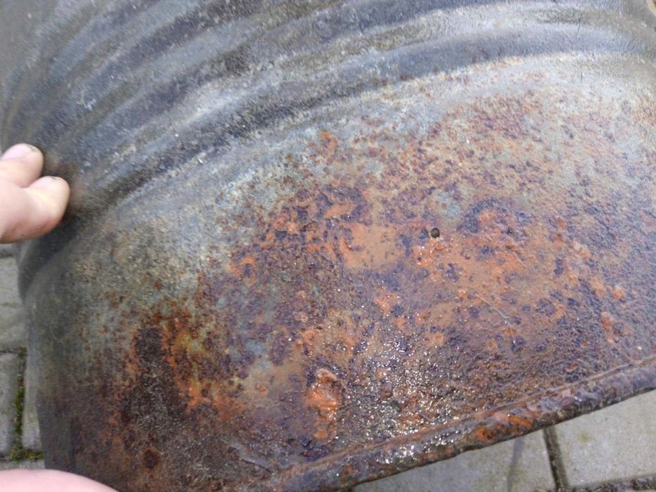 Kocioł ocynkowany 60l beczka duży 50cm garnek metalowy uchwyty PRL