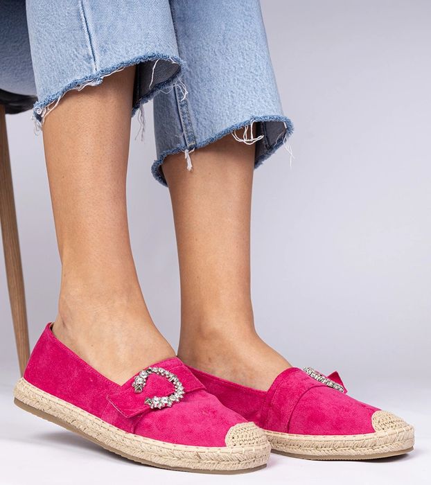 Różowe espadryle zdobione cyrkoniami Maruta