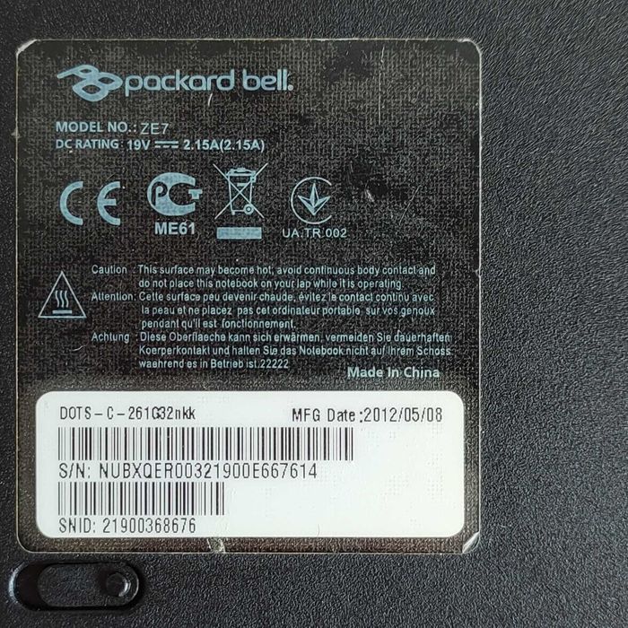 Нетбук Packard Bell (Acer Aspire One D270 / ZE7) Разборка по запчастям