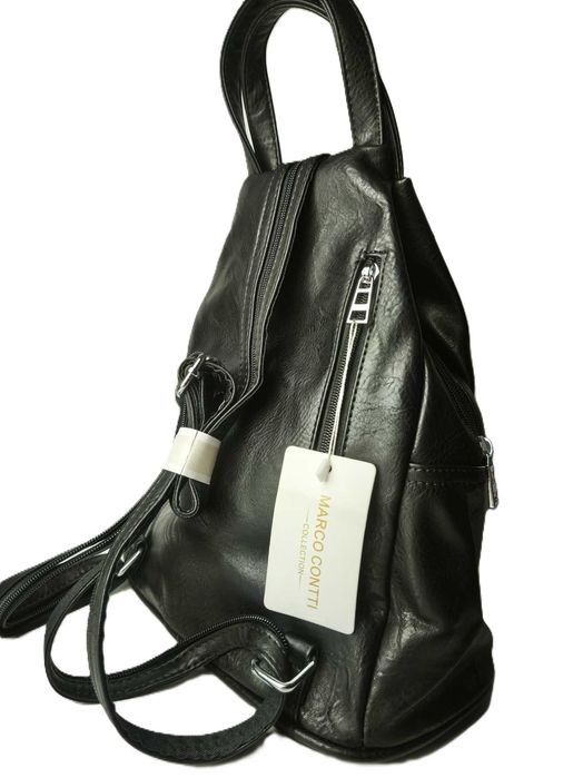 Czarny nowy ekoskóra miejski damski 2w1 torebka plecak Okazja