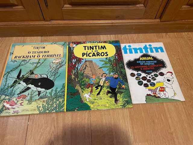 BD Tintin (2 livros + coleção de fascículos+ "tintin" anual)