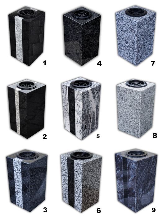 Wazony granitowe na nagrobek Flakon