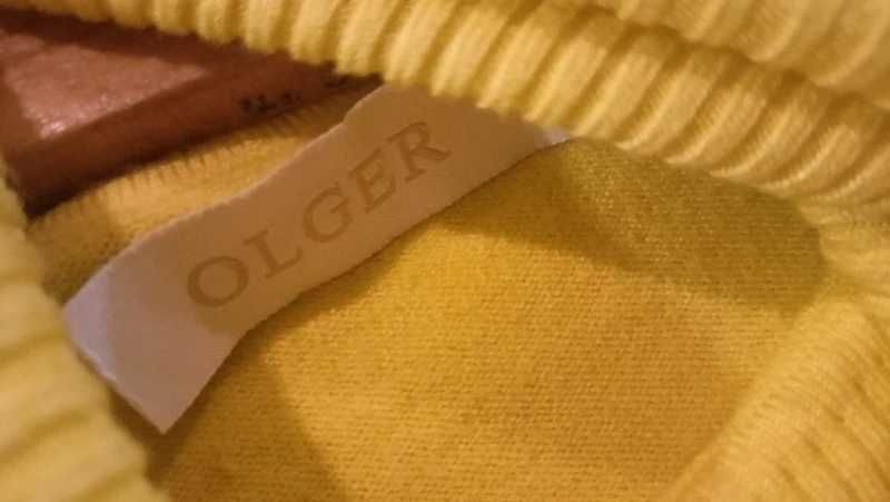 Żółta bluzka damska z kołnierzykiem długi rękaw miękka elegancka S