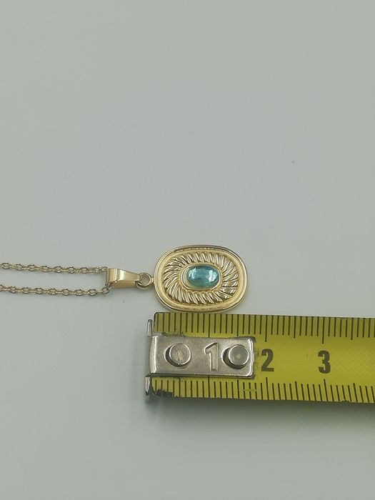 Naszyjnik stal chirurgiczna błękitne oczko