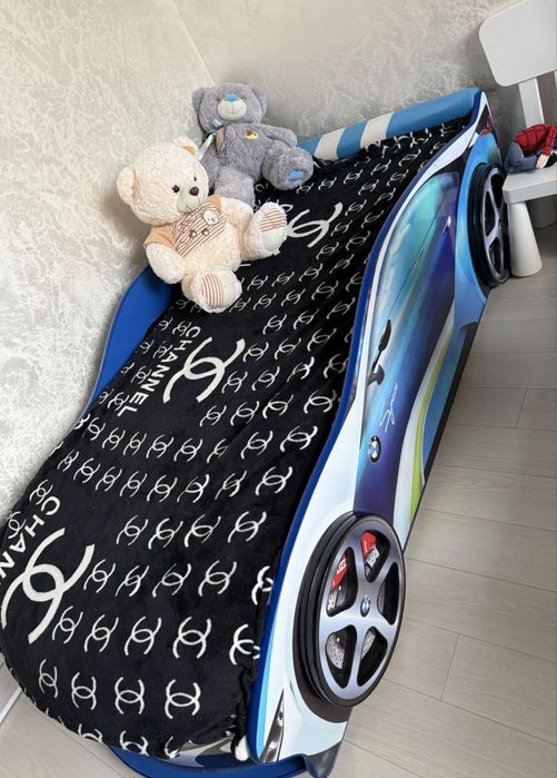 Дитяче ліжко машина БМВ Еліт синій з матрацом