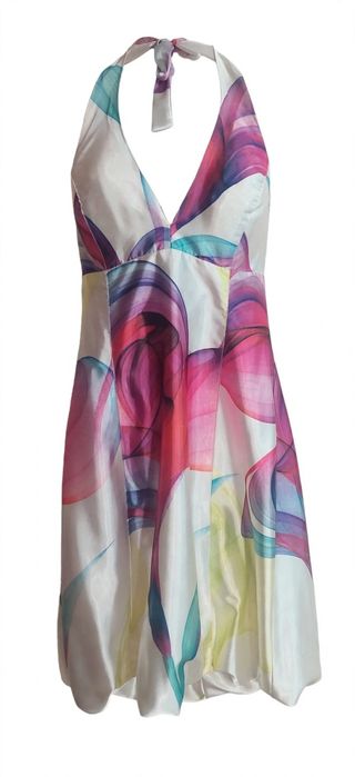 Vestido Américo Tavar - S -  Cetim Colorido
