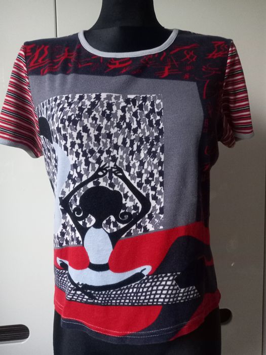 Koszulka T-shirt roz  L 40 QS bawełna must have boho