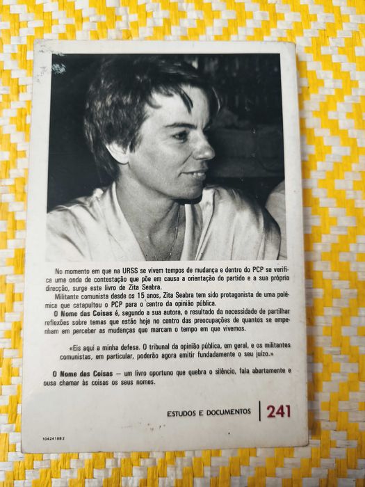 O NOME DAS COISAS -  Reflexão em tempo de mudança
Autor: Zita Seabra