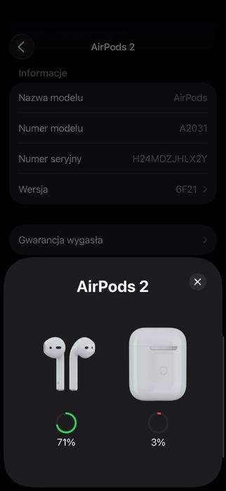 AirPods 2 Apple Oryginalne | Etui + pudełko | w pelni sprawne