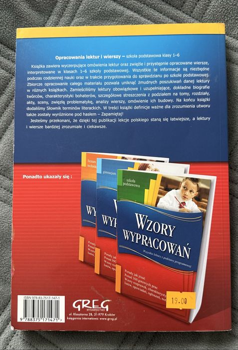 Opracowania lektur i wierszy - Szkoła podstawowa