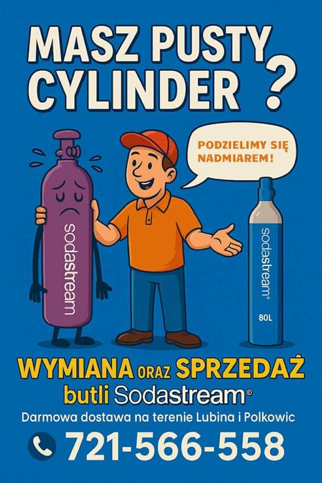 butla soda stream sodastream nabój CO2 Wymiana DOSTAWA GRATIS