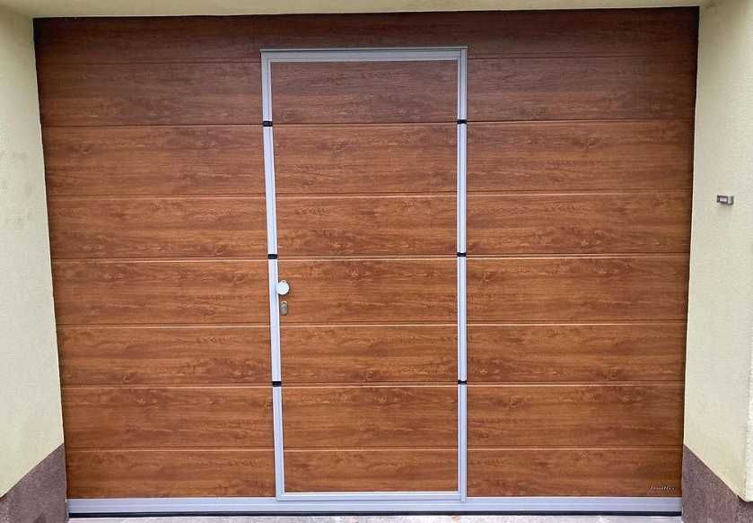 Brama garażowa segmentowa 2500x2250 antracyt brązowa biała