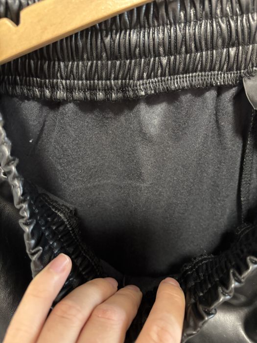 Шкіряні штани спортивні джогери утеплені