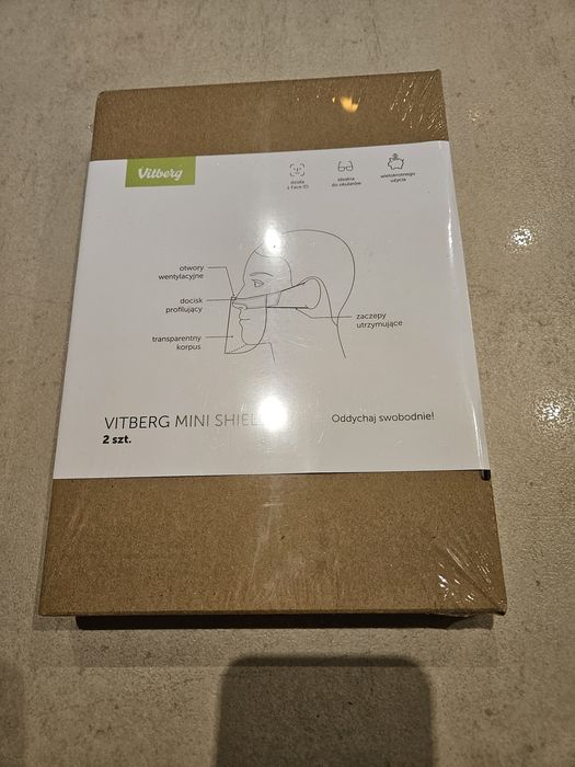 Maska przyłbica Vitberg mini shield 2 szt. Rozmiar S
