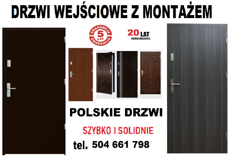 Drzwi wejściowe ZEWNĘTRZNE do mieszkań Z MONTAŻEM- wewnątrzklatkowe.