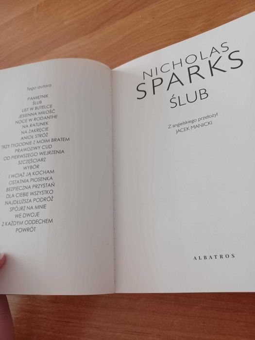 Nicholas Sparks Ślub